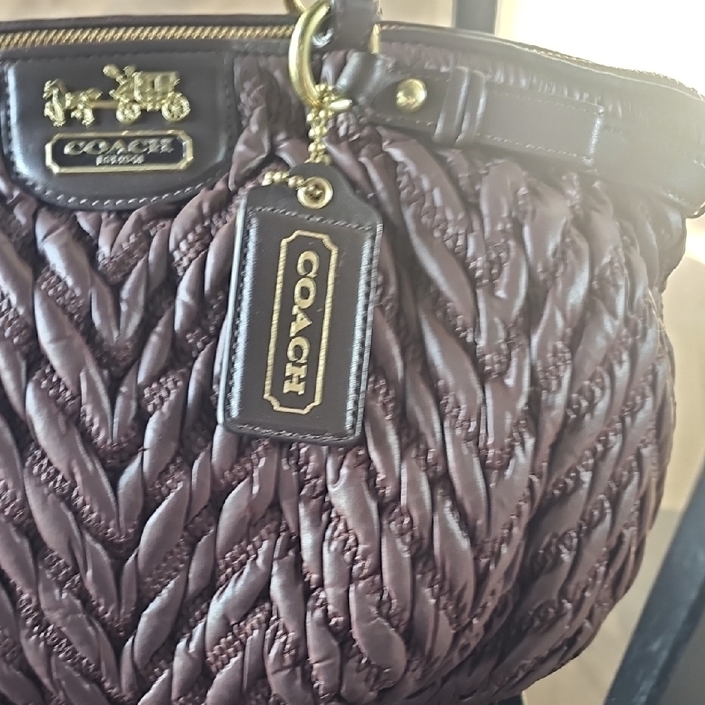 🚫SOLD🚫Coach 70th Annivesary Textured Brown Leather Satchel - Picture 3 of 16